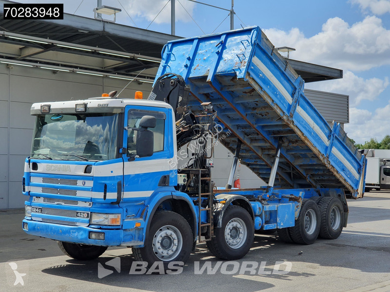 Camion Scania 420 8X4 15m3 tipper Hiab 144...