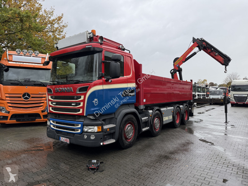 شاحنة Scania R580 V8 8X4 Kipper Kran Palfinger...