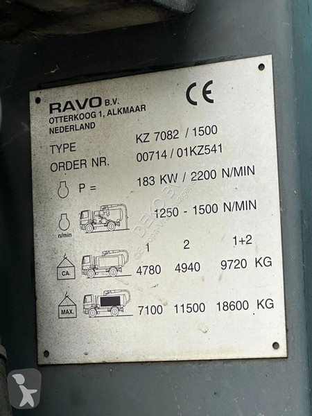 آلة لصيانة الطرق DAF 75250 WITH RAVO KZ7082/150...