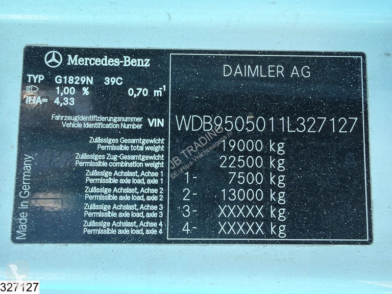 شاحنة Mercedes 1829 4x2, Steel suspension,...