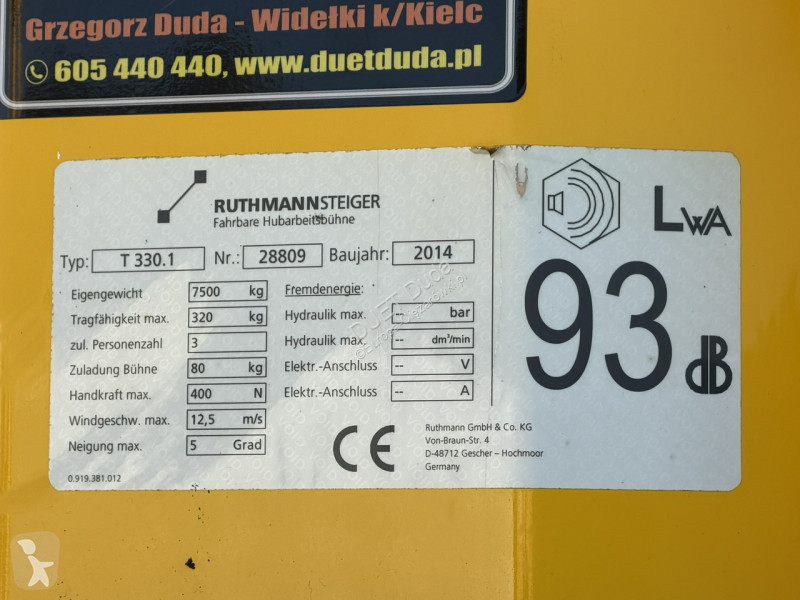 شاحنة MAN TGL 7.150 Zwyżka Ruthmann T330...