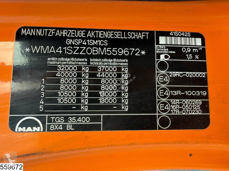 شاحنة MAN 35 400 8x4, EURO 5, HMF, Retarder,...