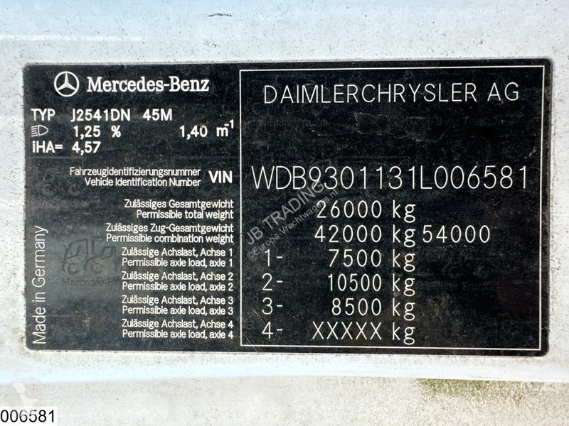 Camion Mercedes 2541 EURO 3, 6x2, Dalby, PTO,...