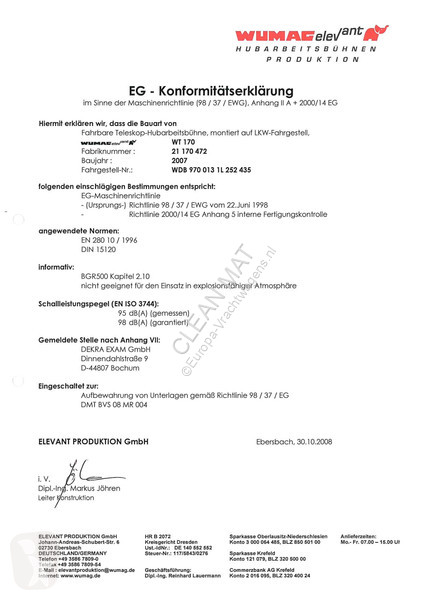 Kamion Mercedes 815 Wumag Elevant 17 meter...