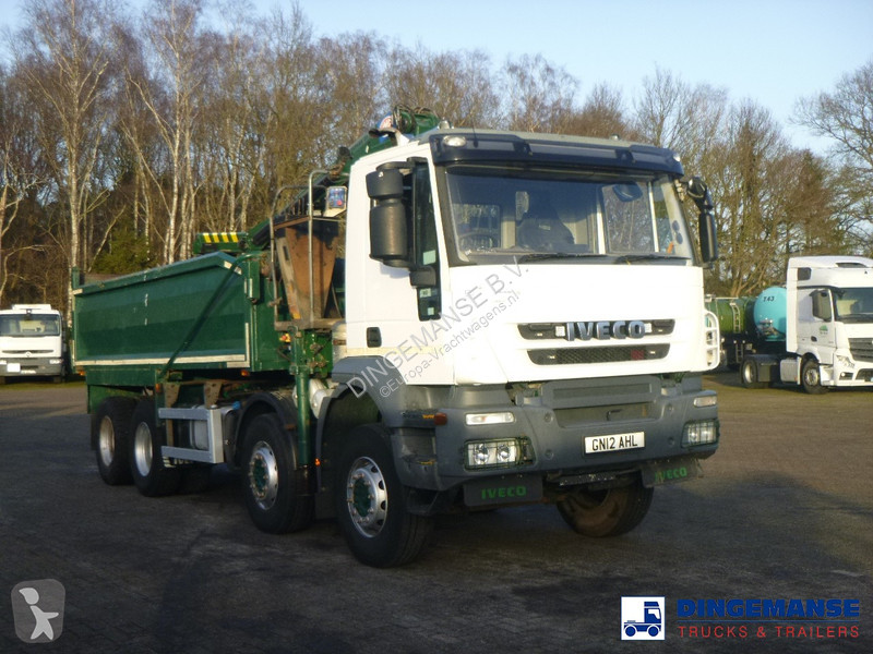 Kamion Iveco AD340T36 8x4 RHD tipper + HMF 1244 Z1