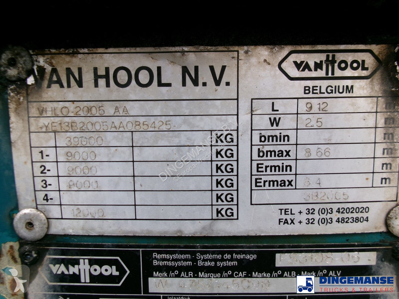 Kamion Van Hool 3-axle container chassis 20,30 ft.