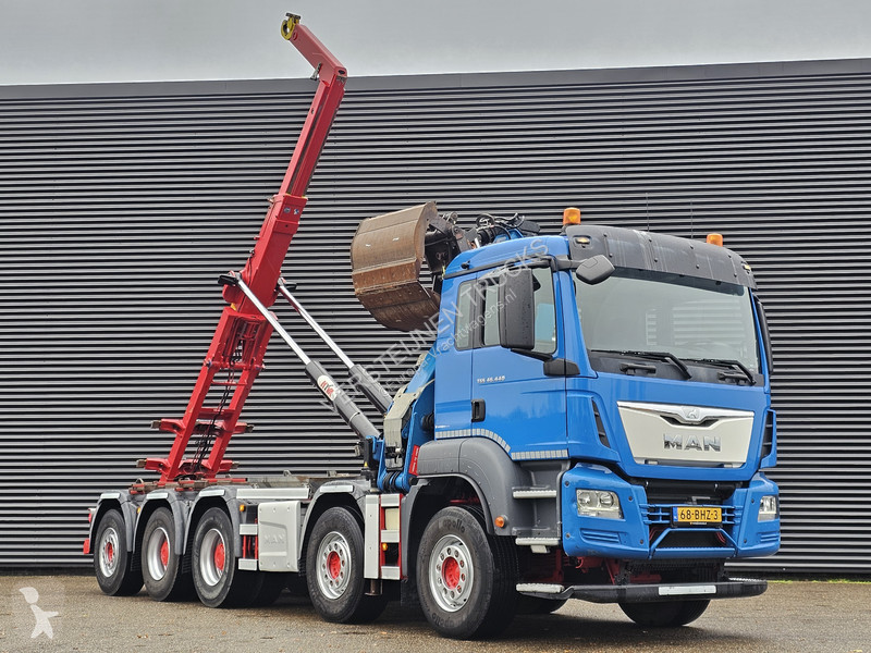 شاحنة MAN 47.440 BBL / 10X4 HOOKLIFT + Z CRANE