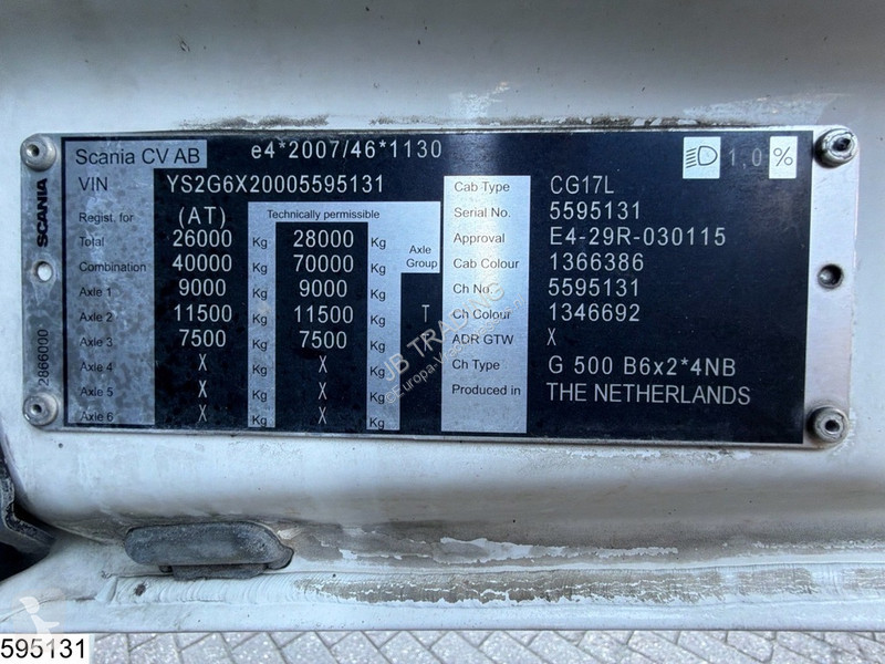 شاحنة Scania G 500 6x2, EURO 6d, 16.000 , 3...
