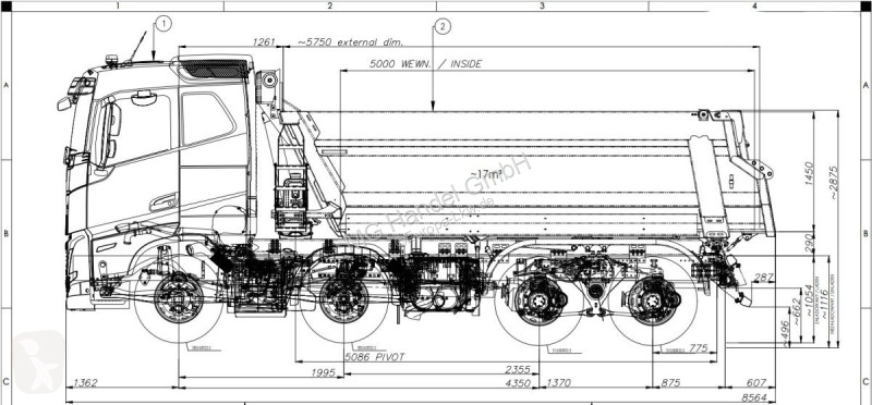 شاحنة Volvo FH500, Retarder, KH Kipper 18m³ mit...