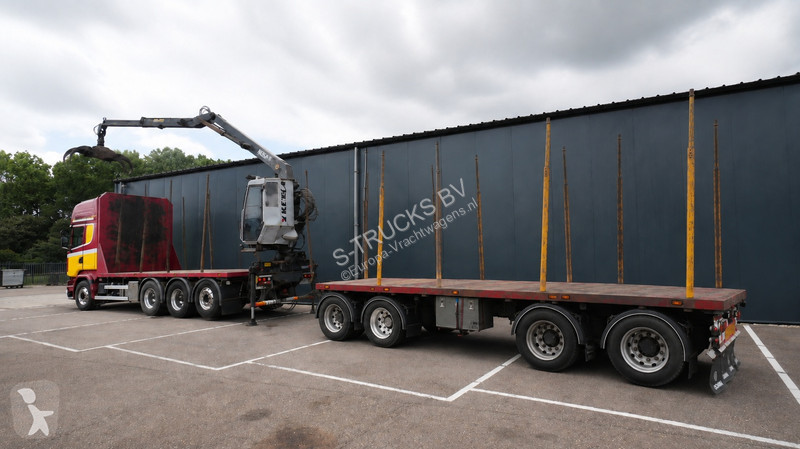 شاحنة Scania R 580 V8 8X4 LOGTRANSPORT COMBI...