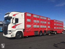 Camion cu remorca remorcă transport animale Scania R 580