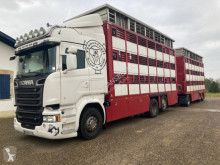 Scania R 580 Lastzug gebrauchter Tiertransportanhänger