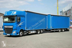 Camión remolque DAF XF 460 Pritschen-Jumbozug Durchlade Lenkachse lonas deslizantes (PLFD) usado