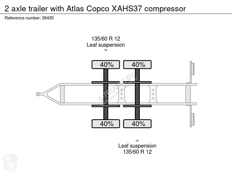 Kamion s návěsem  axle trailer with Atlas Copco...