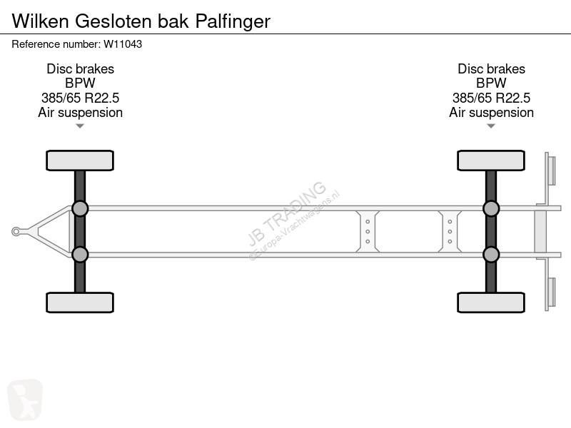 شاحنة مقطورة  Gesloten bak Palfinger