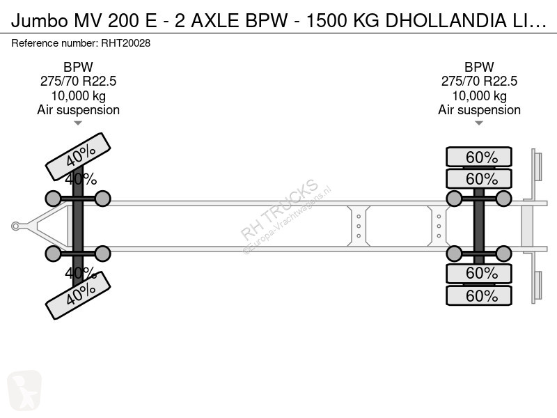 مقطورة  MV 200 E - 2 AXLE BPW - 1500 KG...