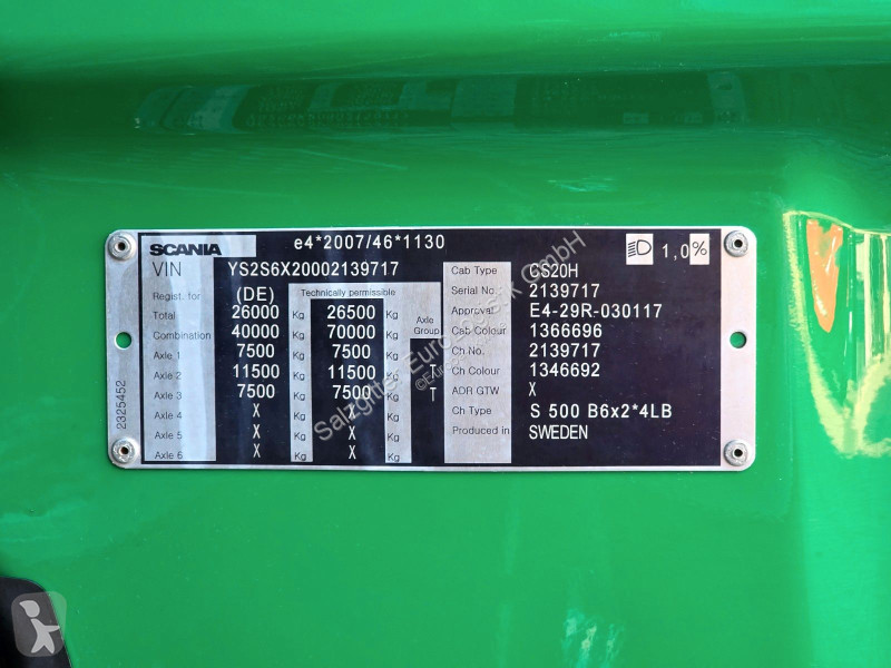 شاحنة مقطورة Scania S500 B6x2*4B | Retarder |...