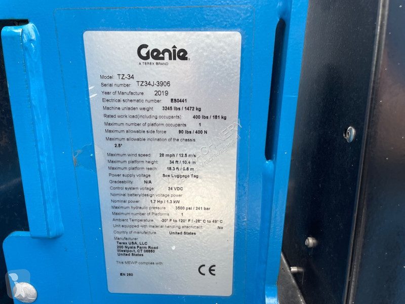Camion remorque Genie 34/20