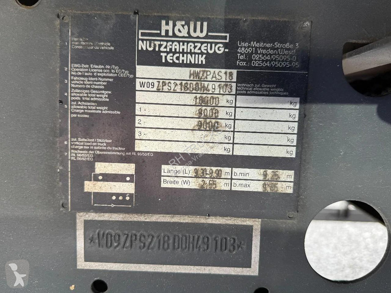 Vrachtwagencombinatie  HWZPAS18 + DHOLLANDIA LIFT