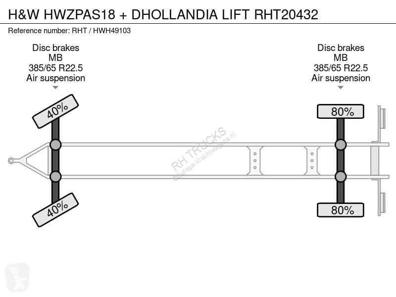 Vrachtwagencombinatie  HWZPAS18 + DHOLLANDIA LIFT