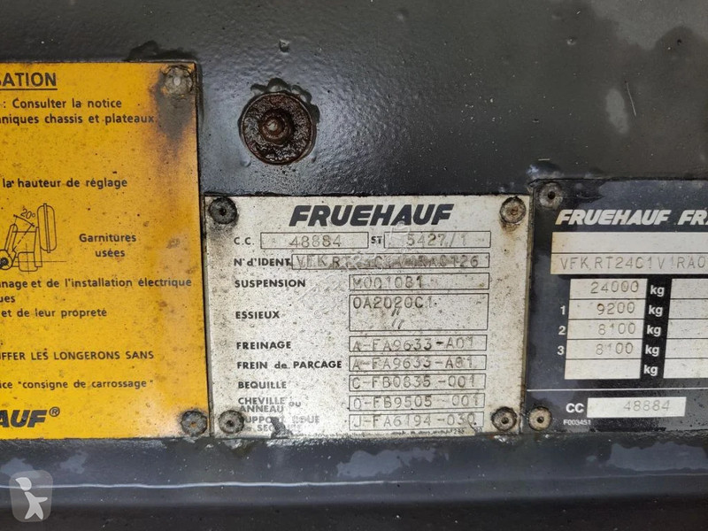 Remorque Fruehauf 3 AXLES - SMB AIR SUSPENSION...