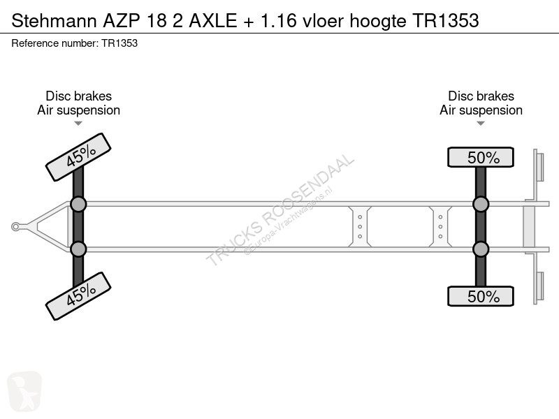 AZP 18 2 AXLE + 1.16 vloer hoogte semi-trailer...