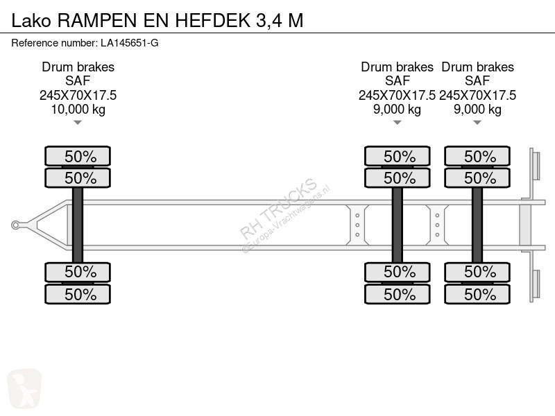 Conjunto rodoviário Lako RAMPEN EN HEFDEK 3,4 M