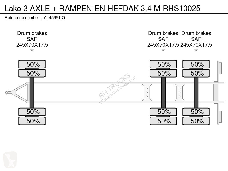 شاحنة مفصلية Lako 3 AXLE + RAMPEN EN HEFDAK 3,4 M