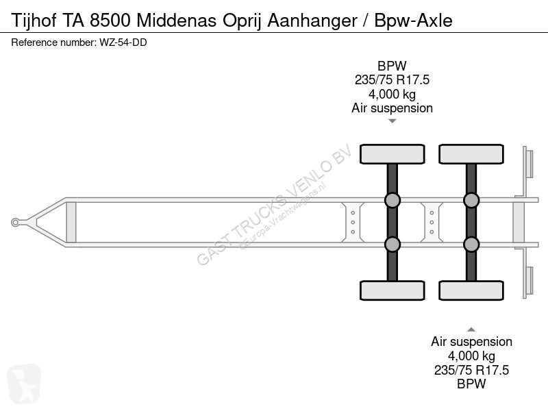 Tractora semi  TA 8500 Middenas Oprij Aanhanger...