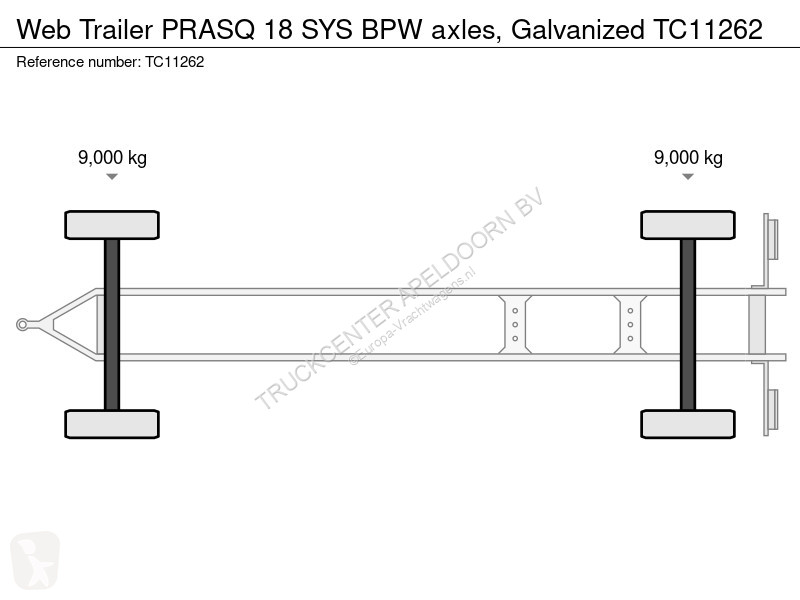 Сцепка  PRASQ 18 SYS BPW axles, Galvanized