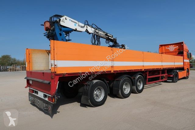 Semitrailer Renders Baustoffpritsche Rollkran...