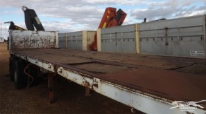 Semirremolque caja abierta Fruehauf Grua autocarga