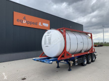 Semi remorque citerne produits chimiques Groenewegen 20FT/30FT ADR-Chassis + Tankcontainer 33.600L/4-compartments