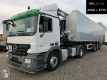 Pótkocsis szerelvény Mercedes Actros H&W HWDKSK38 Glasrecycling/TEREX Kran 145.2/ SZM használt billenőkocsi