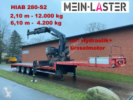 Pacton heavy equipment transport semi-trailer Kran Hiab 280 E-2 12.000 kg- 2,1 m * Diesel+Hydr