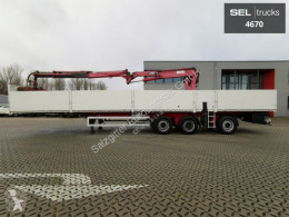 H+W H&W / MKG Kran / Lenkachse / Liftachse semi-trailer used dropside flatbed