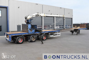 Floor flatbed semi-trailer FLUO 17 30H3 + HIAB 220 R F-3 | EXTENDABLE * 1x LIFT * 3x STEERING AXLE