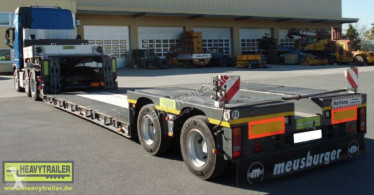 Meusburger 2-Achs-Tiefbett-Sattelaufliege mit Halbachsen semi-trailer used heavy equipment transport