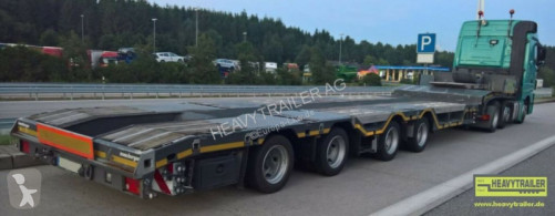 Meusburger heavy equipment transport semi-trailer 4-Achs-Tele-Sattelauflieger niedrig m. Radmulden