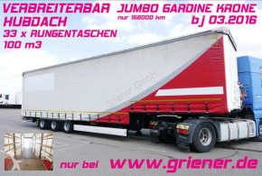 Krone ponyvával felszerelt plató félpótkocsi SD 27/JUMBO/HUBDACH/RUNGEN /VERBREITERBAR 100m³