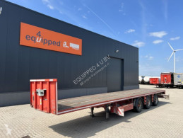 Renders flatbed semi-trailer TOP: HEAVY DUTY flatbed, X-steering, discbrakes, timberstakes, lashings, 5x available
