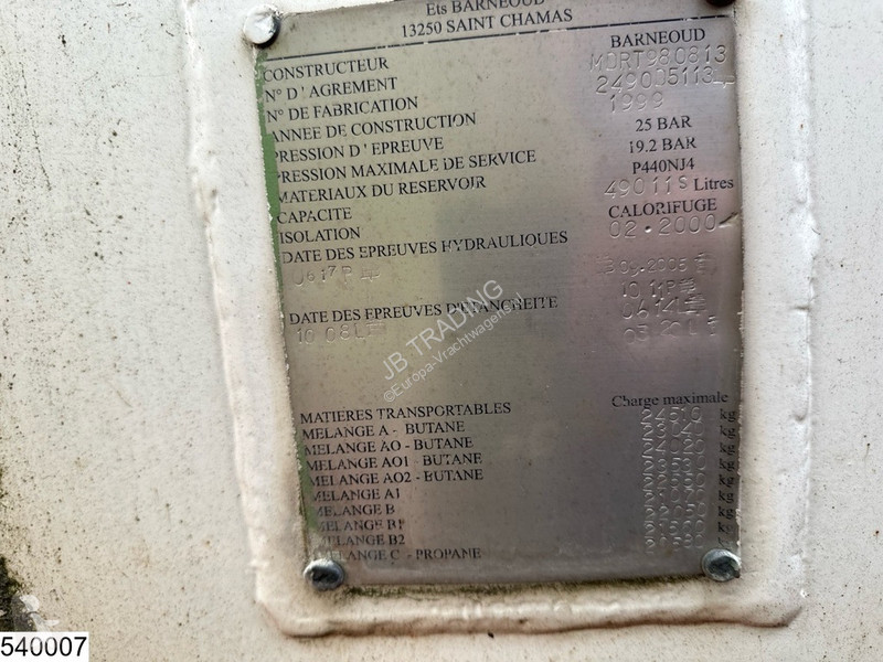 Oplegger  Gas 49011 Liter, LPG GPL Butane gas,...
