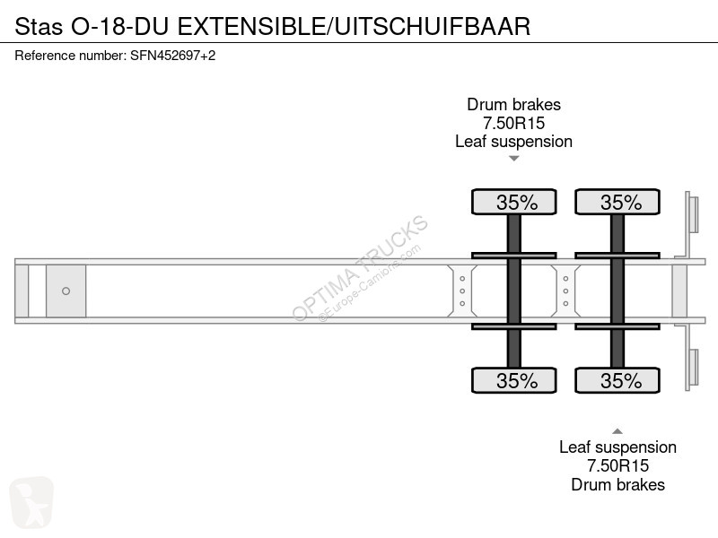 Semiremorca Stas O-18-DU EXTENSIBLE/UITSCHUIFBAAR