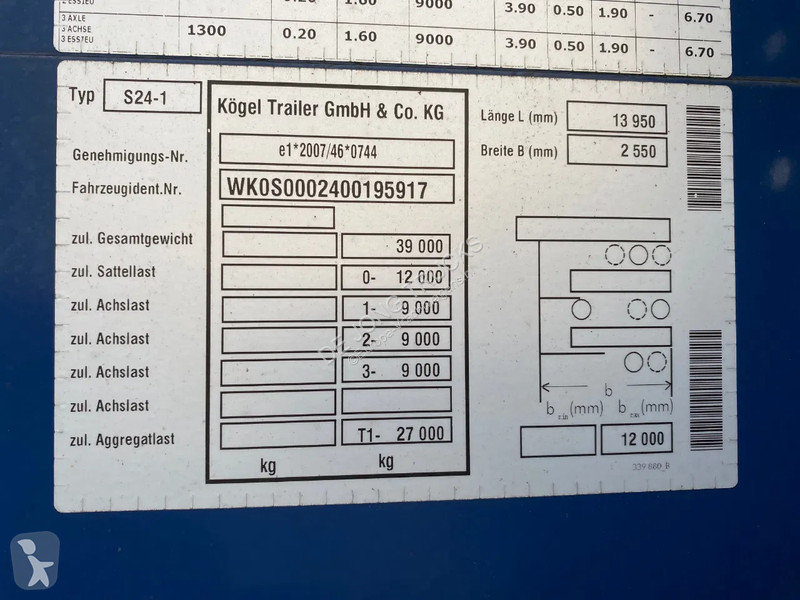 Sættevogn Kögel S24-1 Mega / Expandable +...