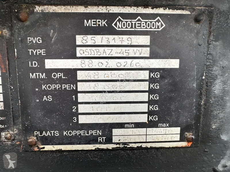 Semitrailer Nooteboom BAZ-45VV, 3 AXLE...