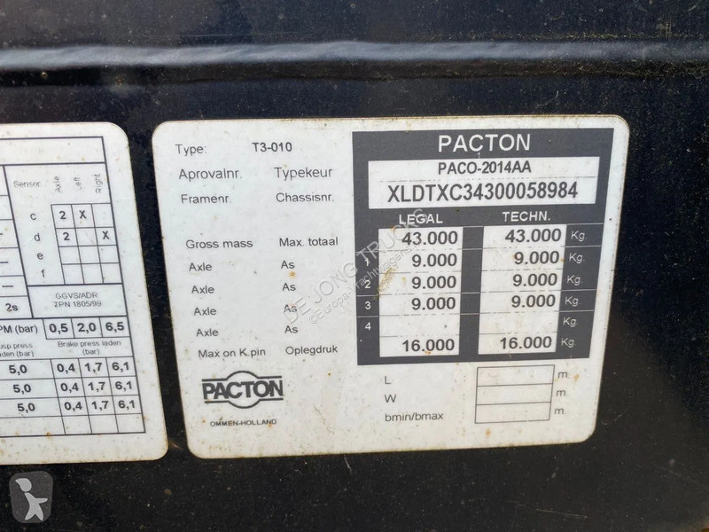 Semitrailer Pacton T3-010 / 3x Extendable / SAF...
