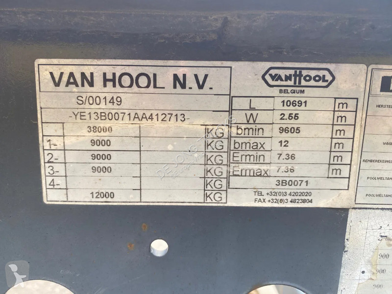 Semitrailer Van Hool Container Chassis / 40-45...