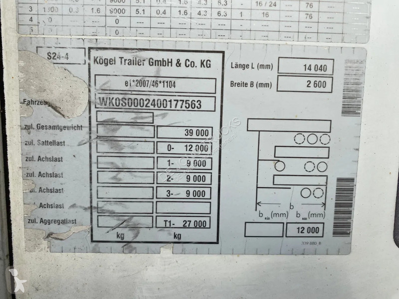Semirimorchio Kögel S24-4 Frigo / Carrier...