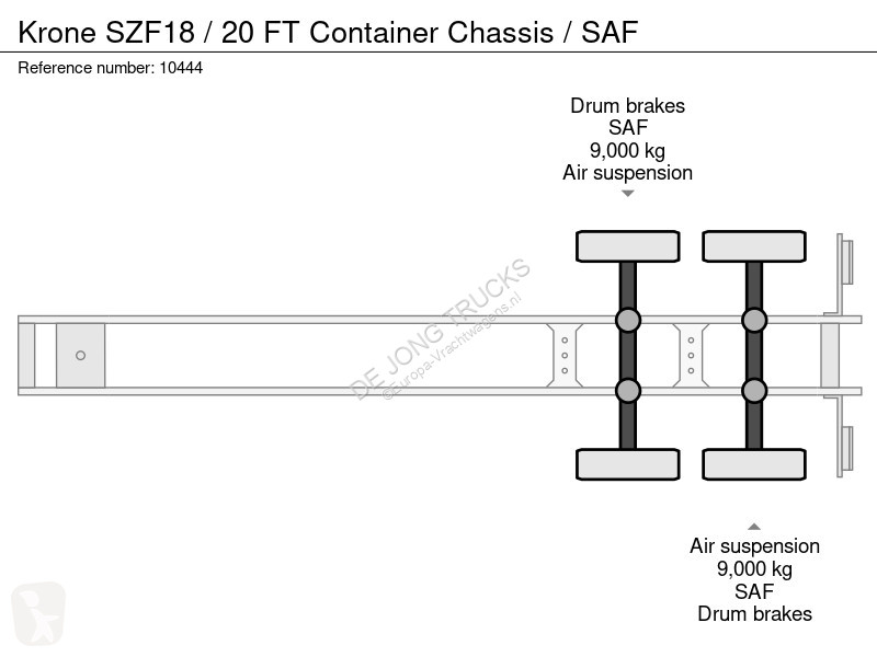 Sættevogn Krone SZF18 / 20 FT Container Chassis...