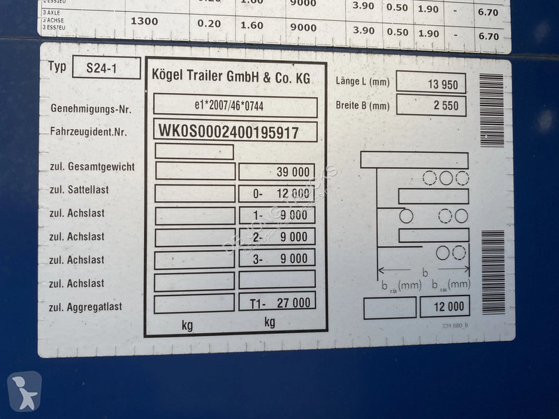 نصف مقطورة Kögel S24-1 Mega / Expandable +...